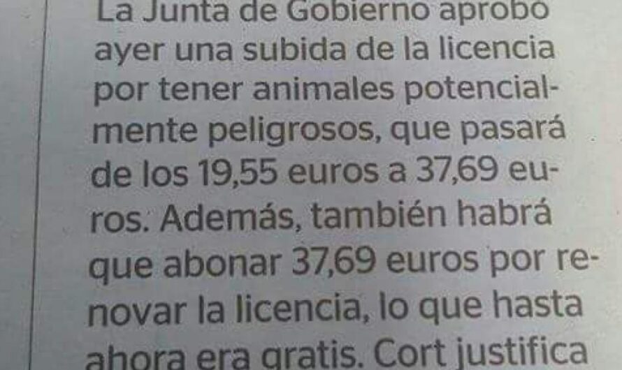 «Miles de personas exigen a los Ayuntamientos y Gobiernos que no suban los precios de las tasas de los perros potencialmente peligrosos en Mallorca».